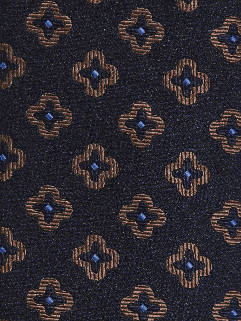 Silk-Wool Floral-Medallion Tie Navy | Mens