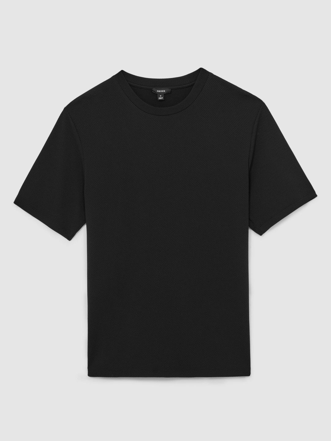 Textured Crew-Neck T-Shirt Black | Mens