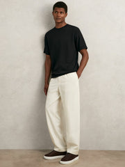 Textured Crew-Neck T-Shirt Black | Mens