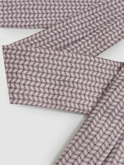 Silk Geometric-Chain Print Tie Soft Pink | Mens