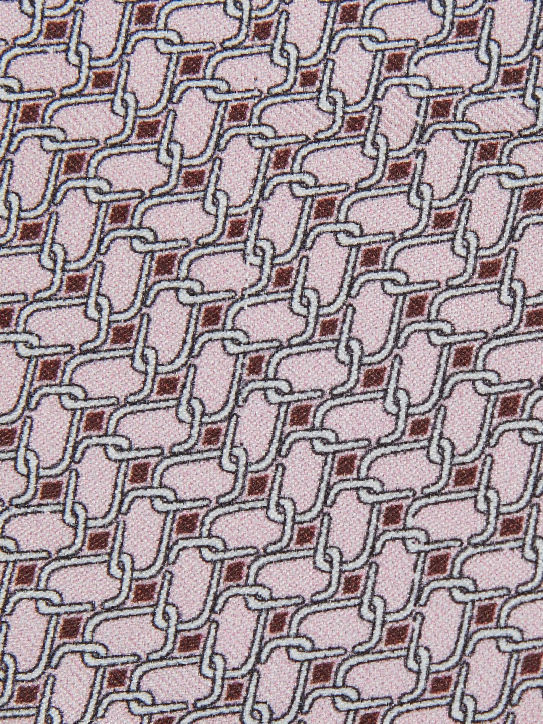 Silk Geometric-Chain Print Tie Soft Pink | Mens