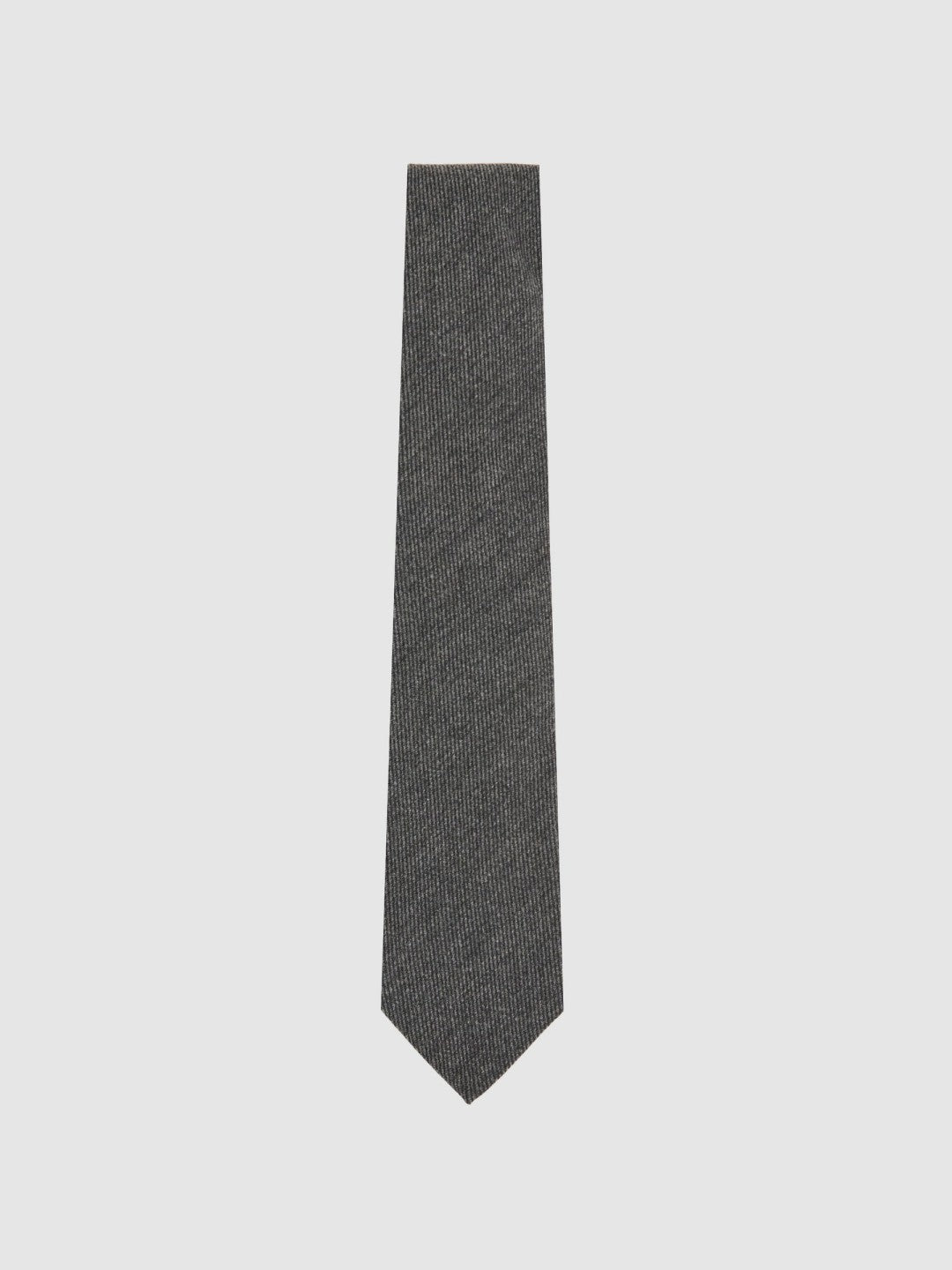 Wool-Silk Textured Tie Charcoal | Mens