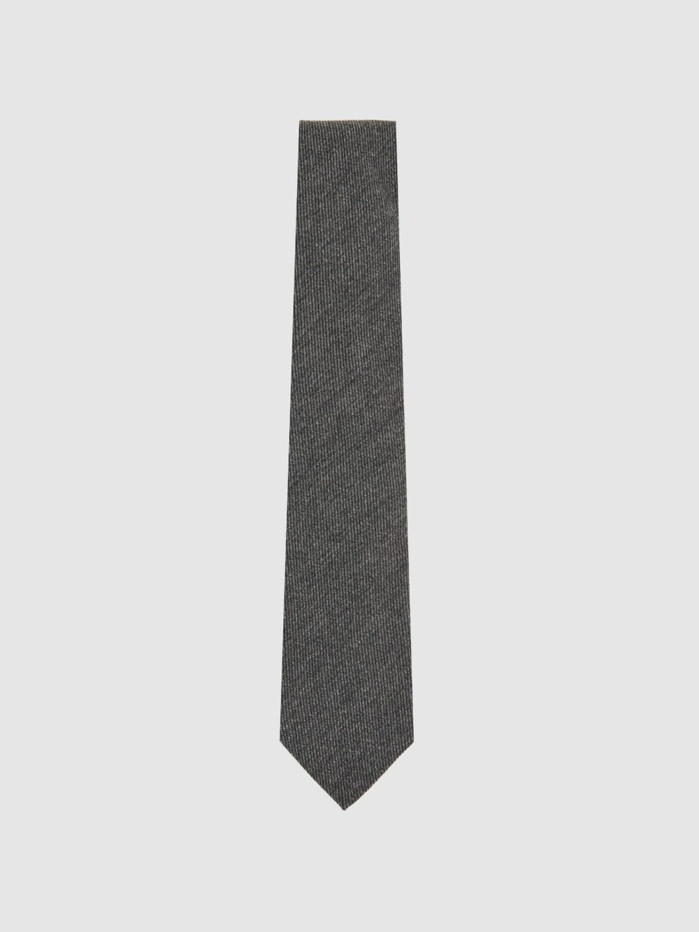 Wool-Silk Textured Tie Charcoal | Mens