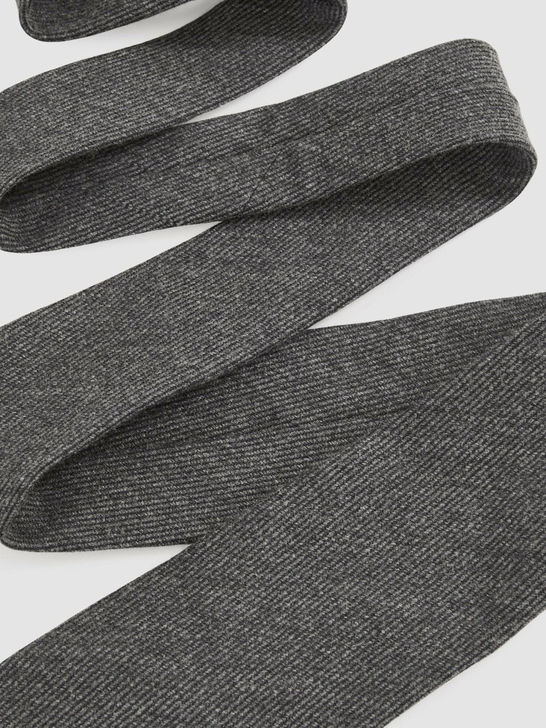 Wool-Silk Textured Tie Charcoal | Mens