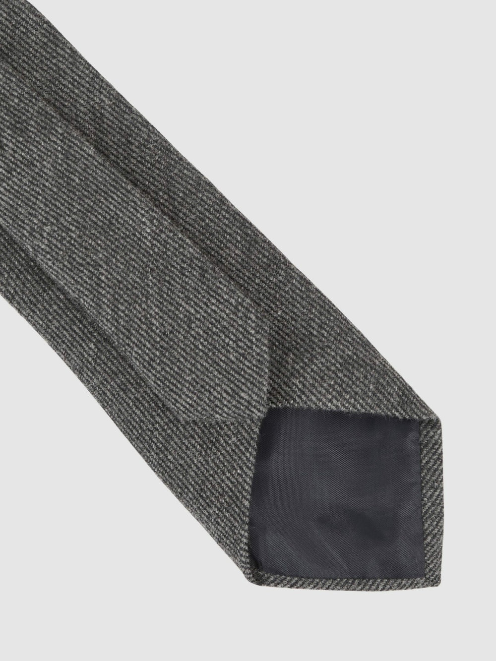 Wool-Silk Textured Tie Charcoal | Mens