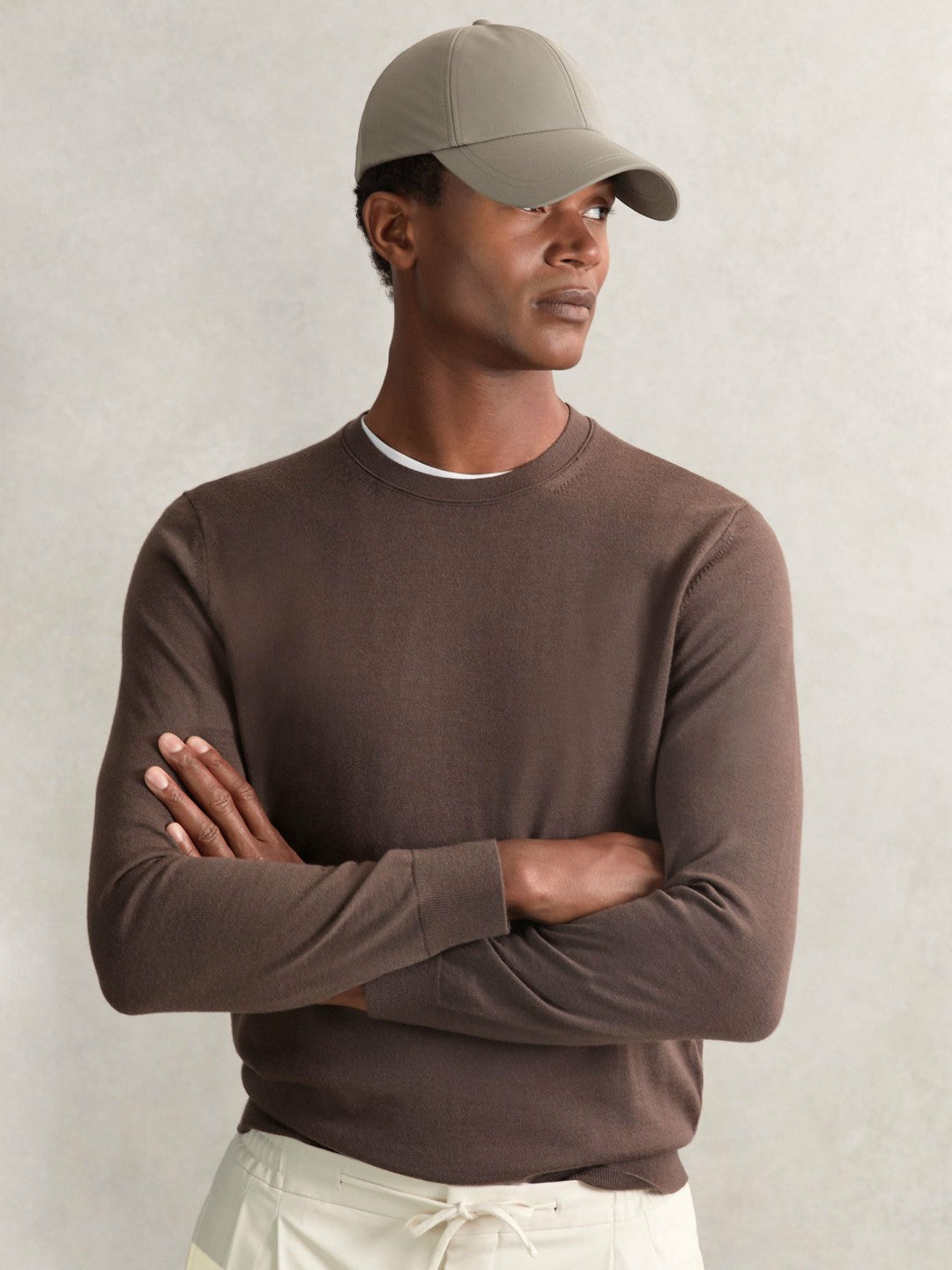 Embroidered Logo Tech Baseball Cap Mushroom Brown | Mens