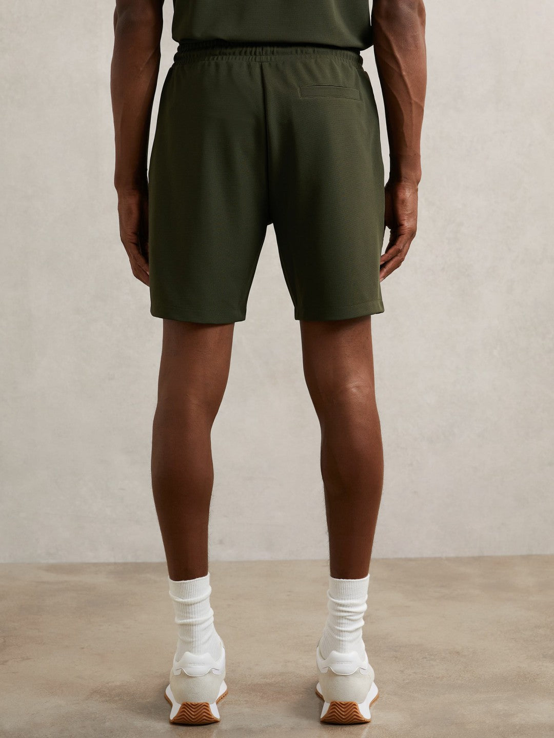 Textured Drawstring Shorts Green | Mens