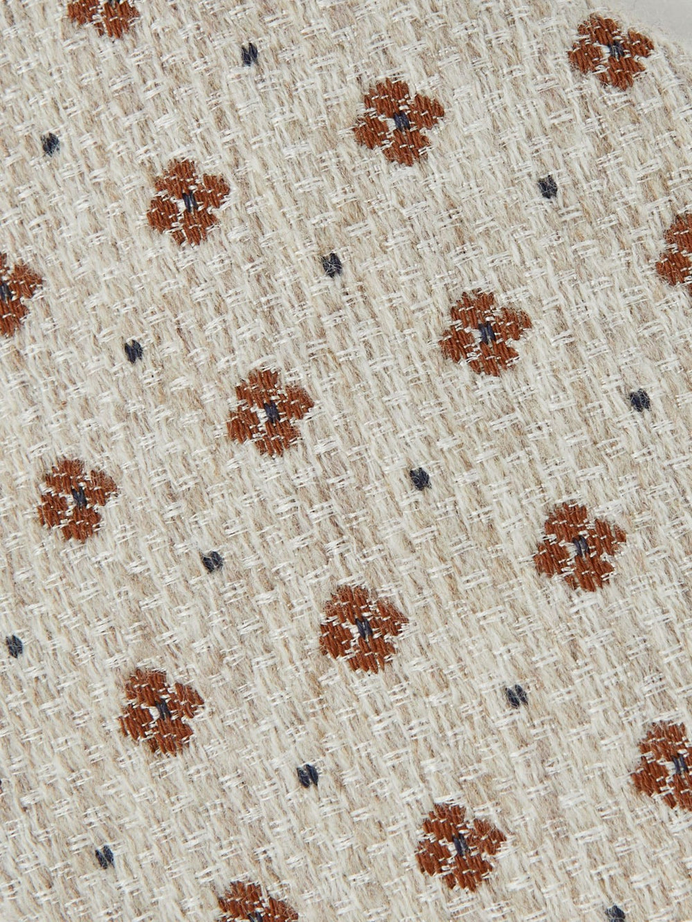 Wool-Silk Floral-Medallion Tie Oatmeal Melange | Mens