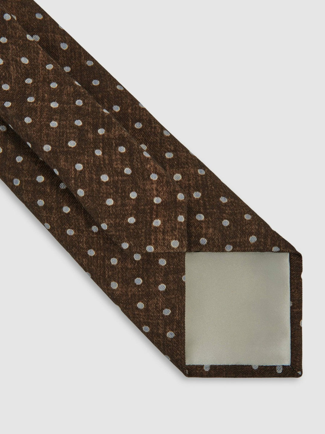 Wool-Cotton Polka-Dot Tie Chocolate Brown | Mens