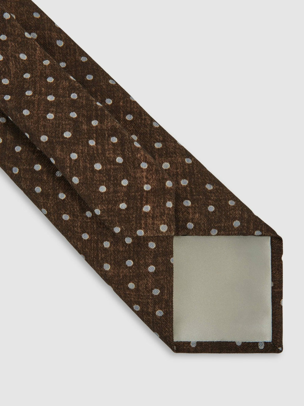 Wool-Cotton Polka-Dot Tie Chocolate Brown | Mens