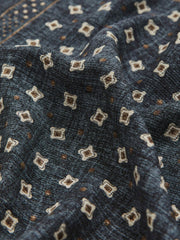 Silk Floral-Medallion Pocket Square Denim Blue Melange | Mens