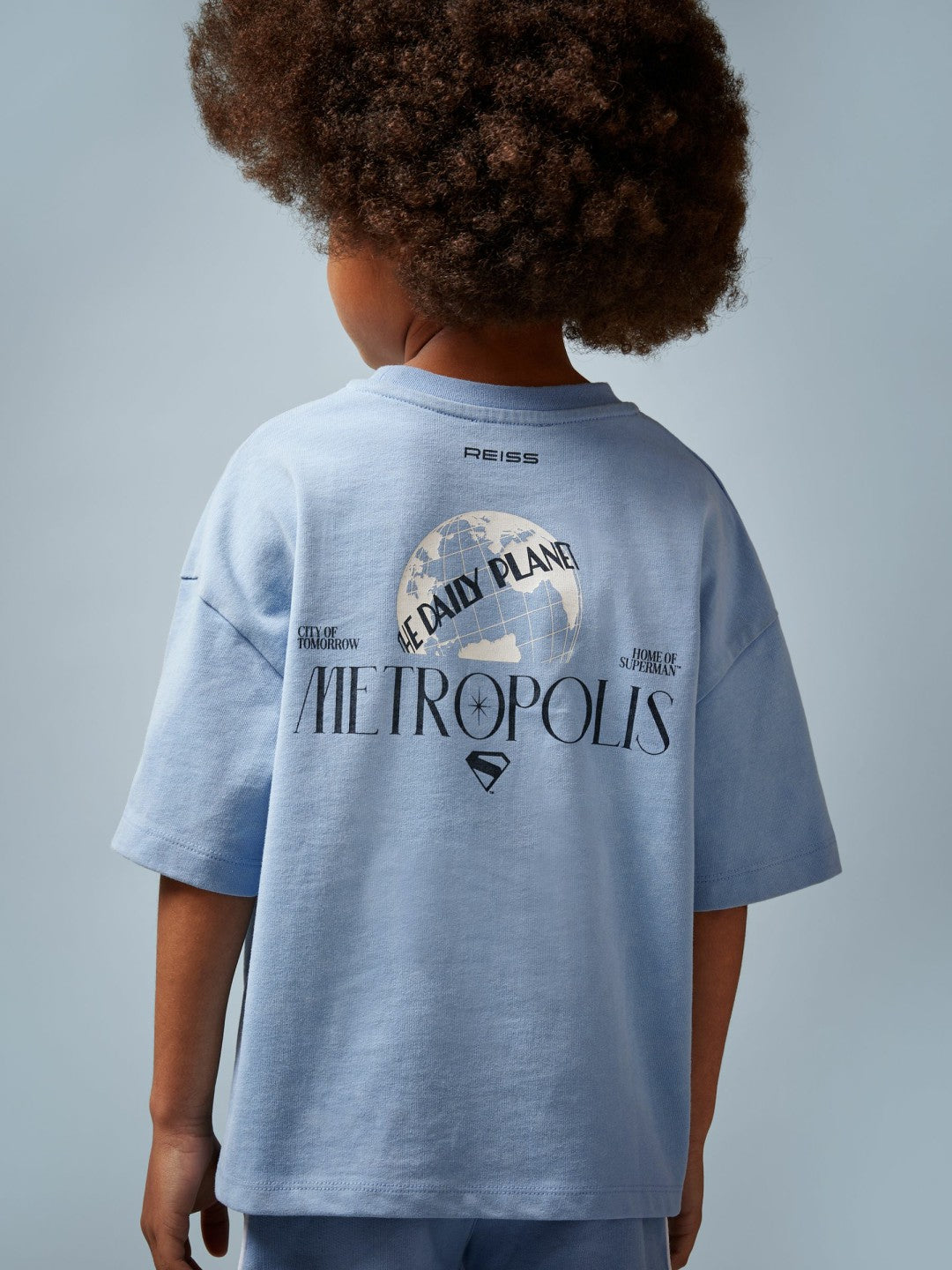 13-14 yrs Superman Metropolis Logo T-Shirt Light Blue | Children