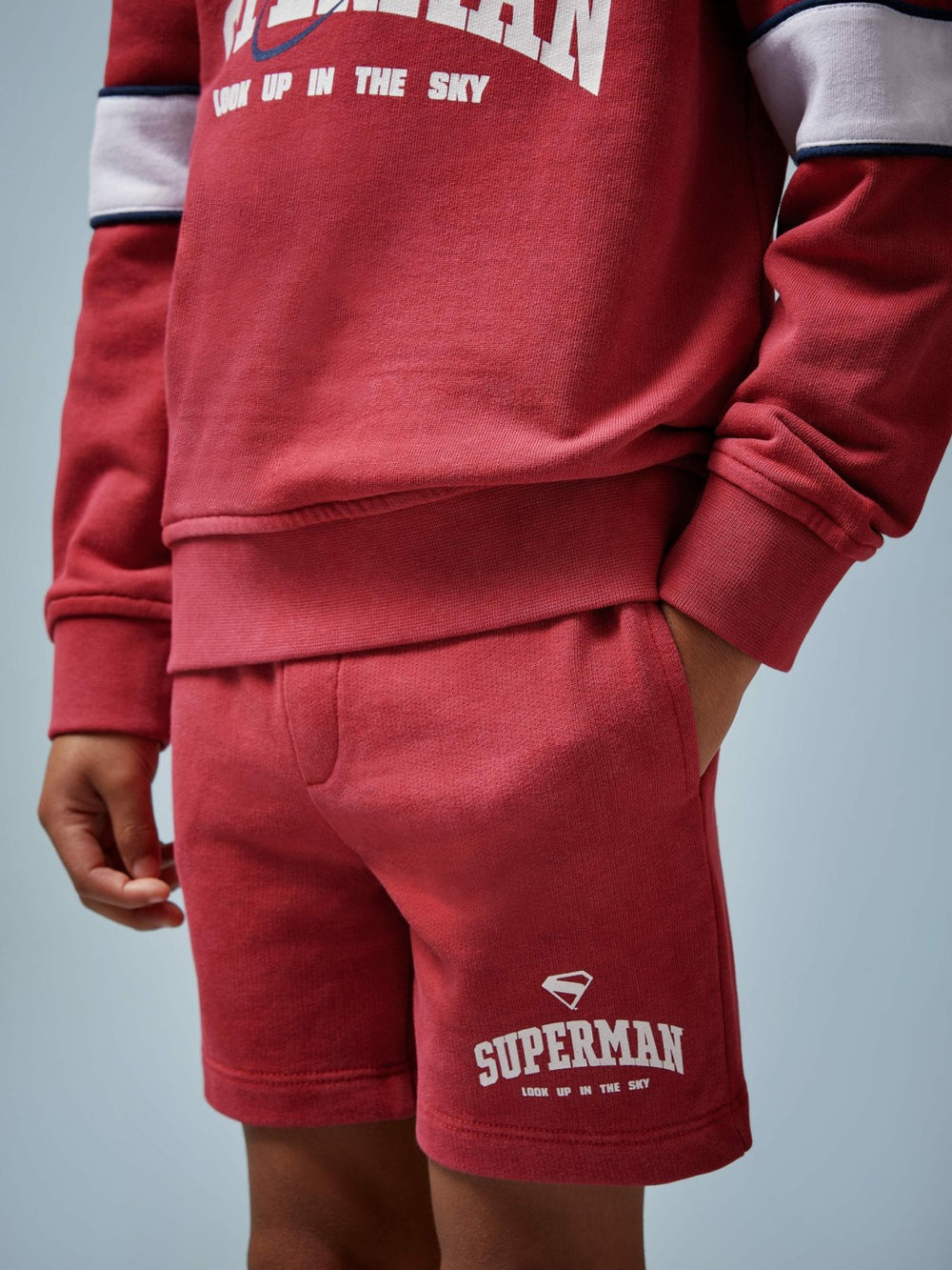 13-14 yrs Superman Cotton Logo Shorts Red | Children