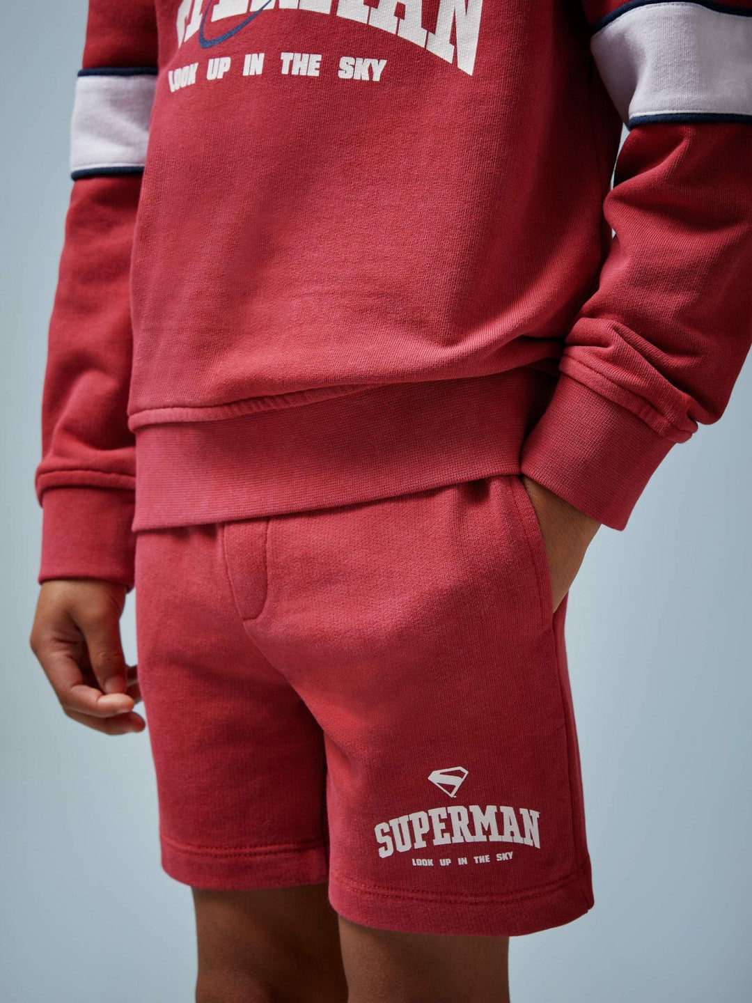 13-14 yrs Superman Cotton Logo Shorts Red | Children