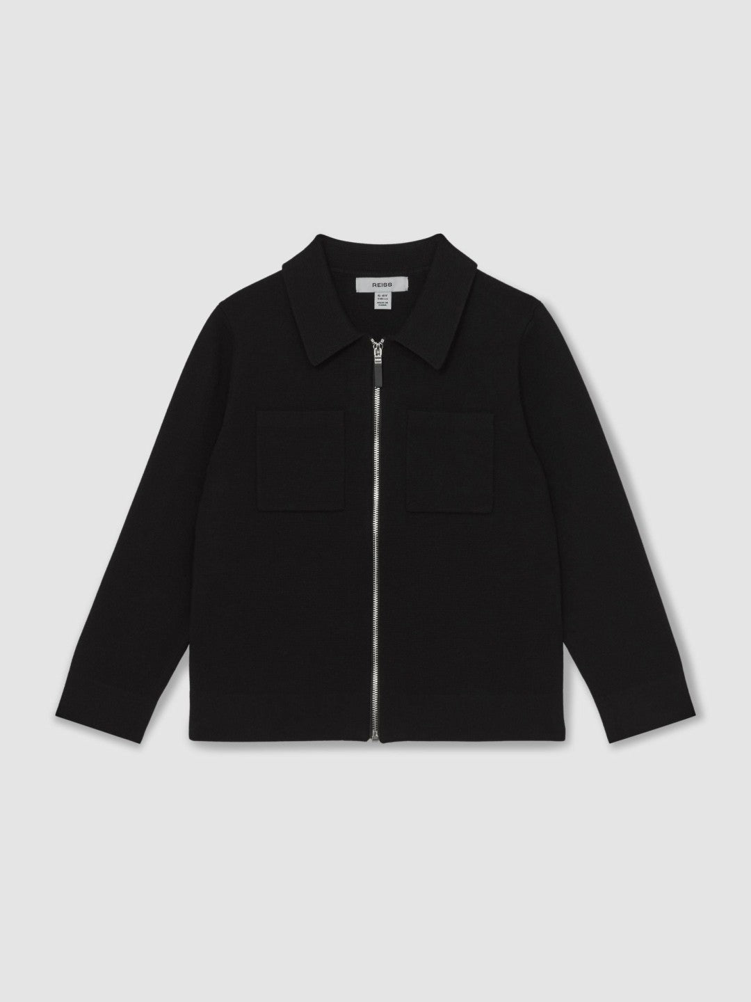 9-13 yrs Knitted Zip-Through Cardigan Black | Children