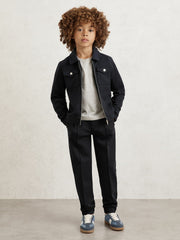 9-13 yrs Interlock Zip Through Overshirt Navy Blue | Children