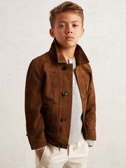 3-9 yrs Suede Worker Jacket Tobacco Brown | Children
