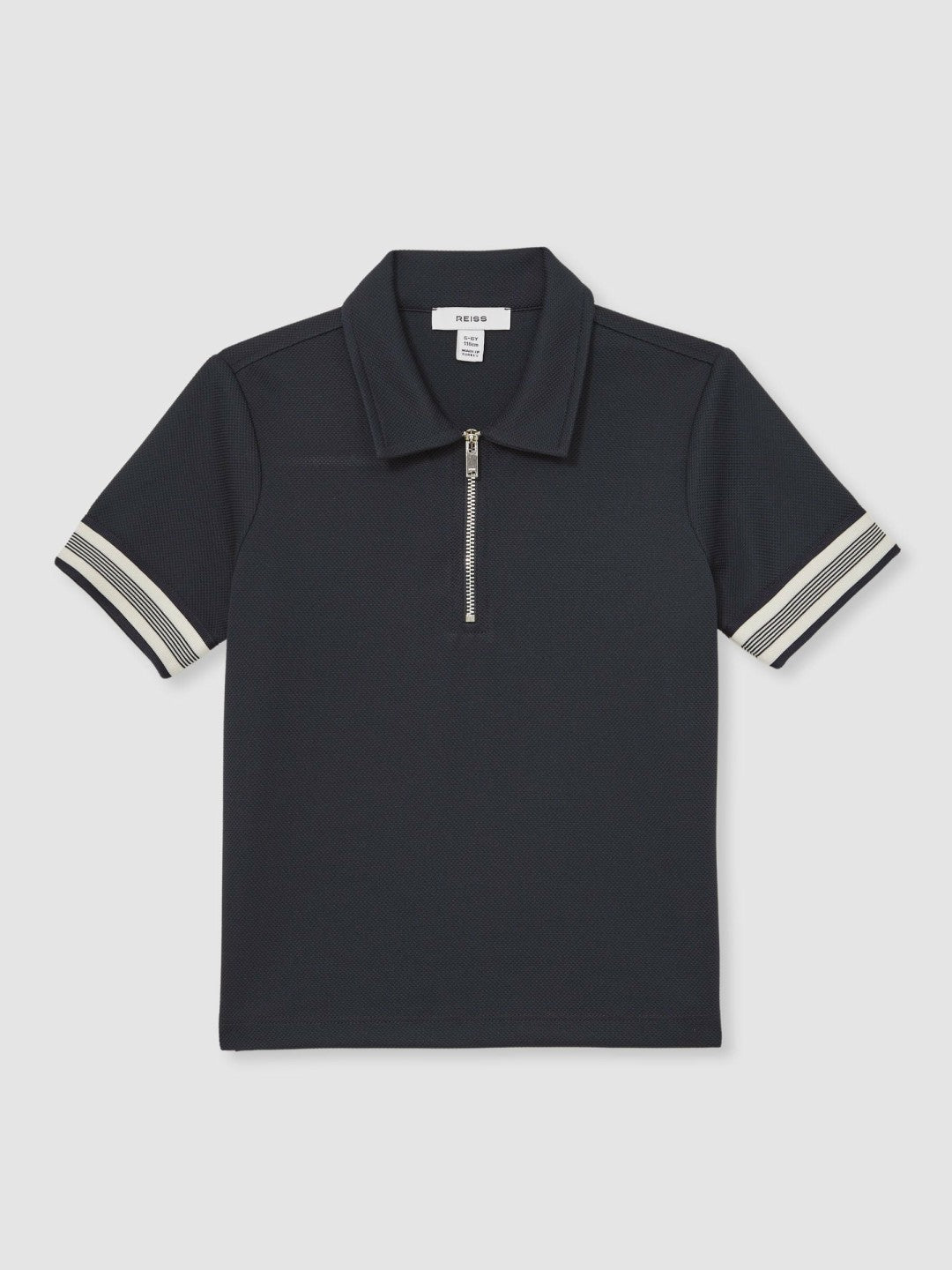 3-9 yrs Textured Half Zip Polo Shirt Navy Blue | Children