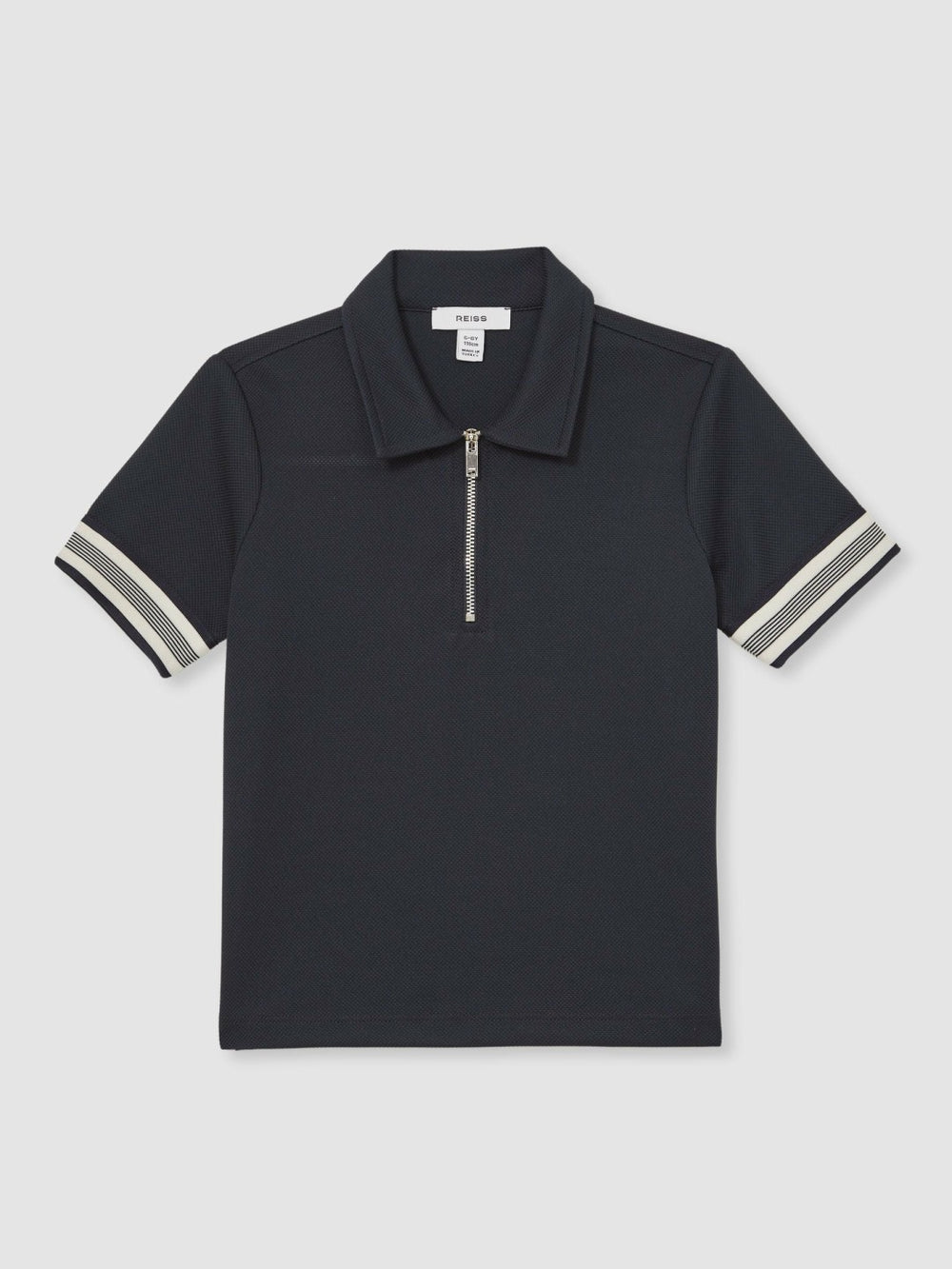 3-9 yrs Textured Half Zip Polo Shirt Navy Blue | Children