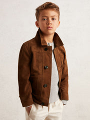 9-13 yrs Suede Worker Jacket Tobacco Brown | Children
