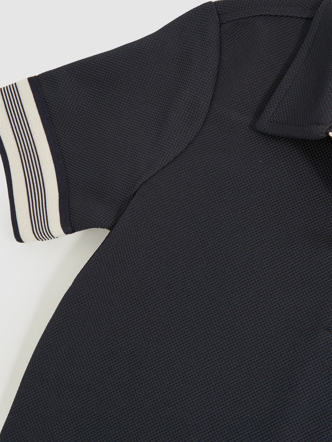9-13 yrs Textured Half Zip Polo Shirt Navy Blue | Children
