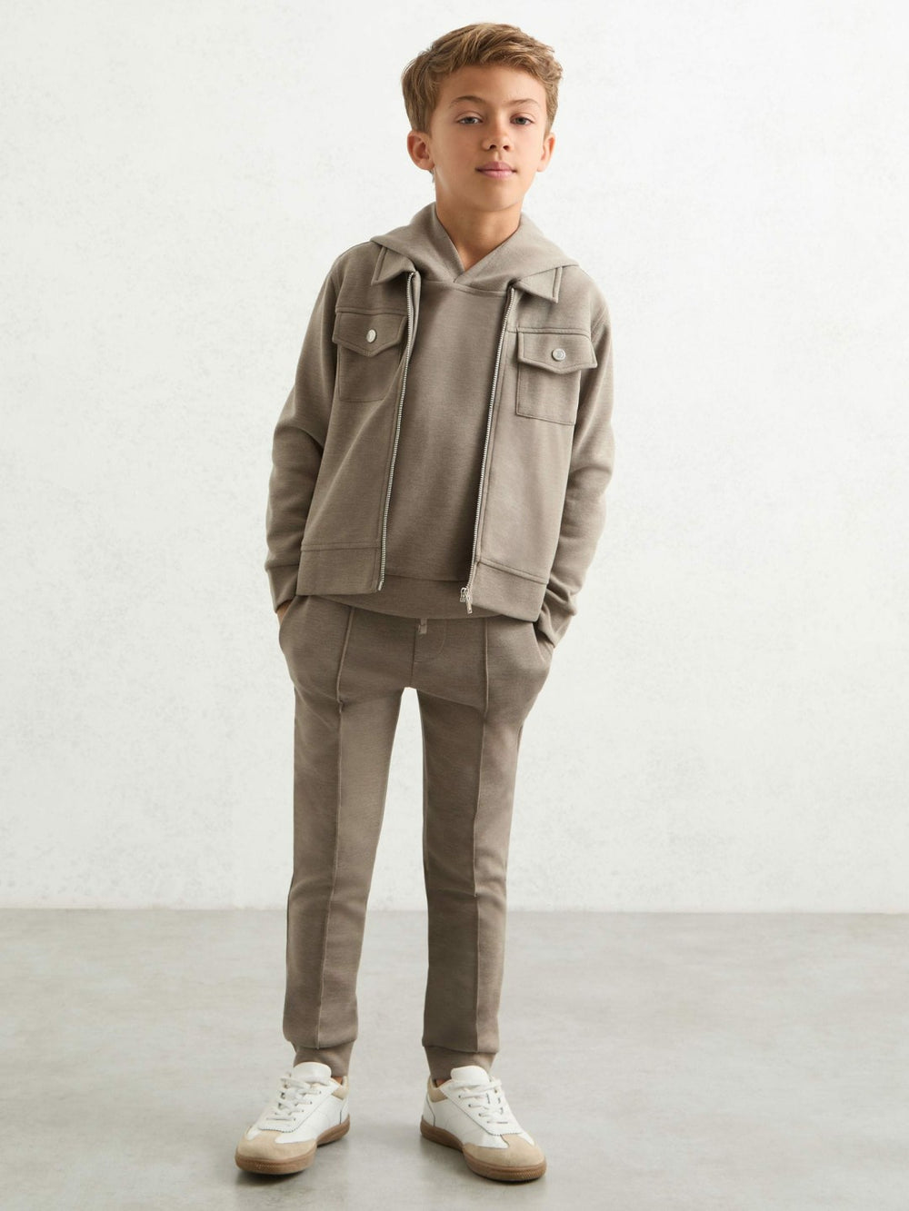 3-9 yrs Interlock Zip-Through Overshirt Taupe Brown | Children