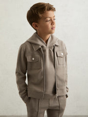 9-13 yrs Interlock Zip-Through Overshirt Taupe Brown | Children