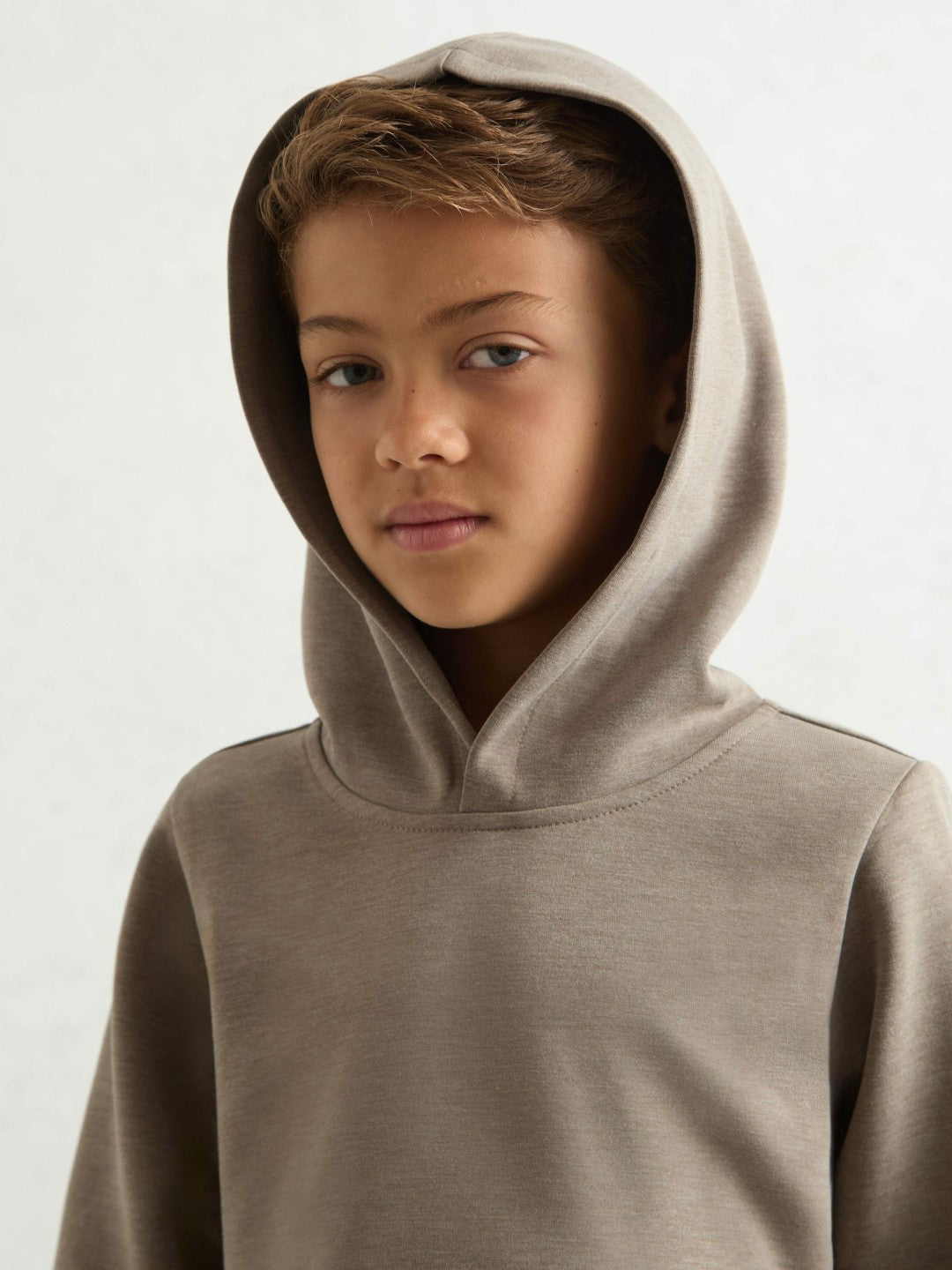 Interlock Jersey Hoodie Taupe Brown | Children
