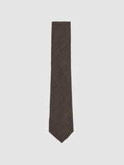 Silk Blend Textured Tie Chocolate Brown | Mens