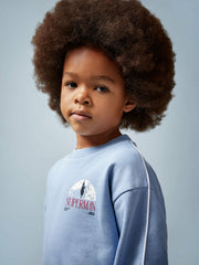 3-9 yrs Superman Logo Print Sweatshirt Light Blue | Children