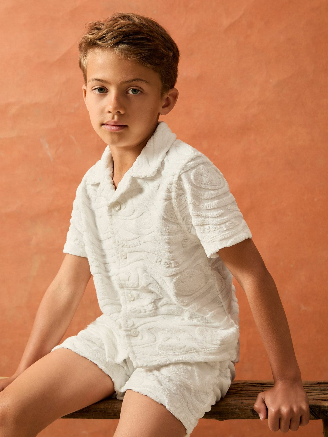 13-14 yrs SmileyWorld Wave Texture Shirt White | Children