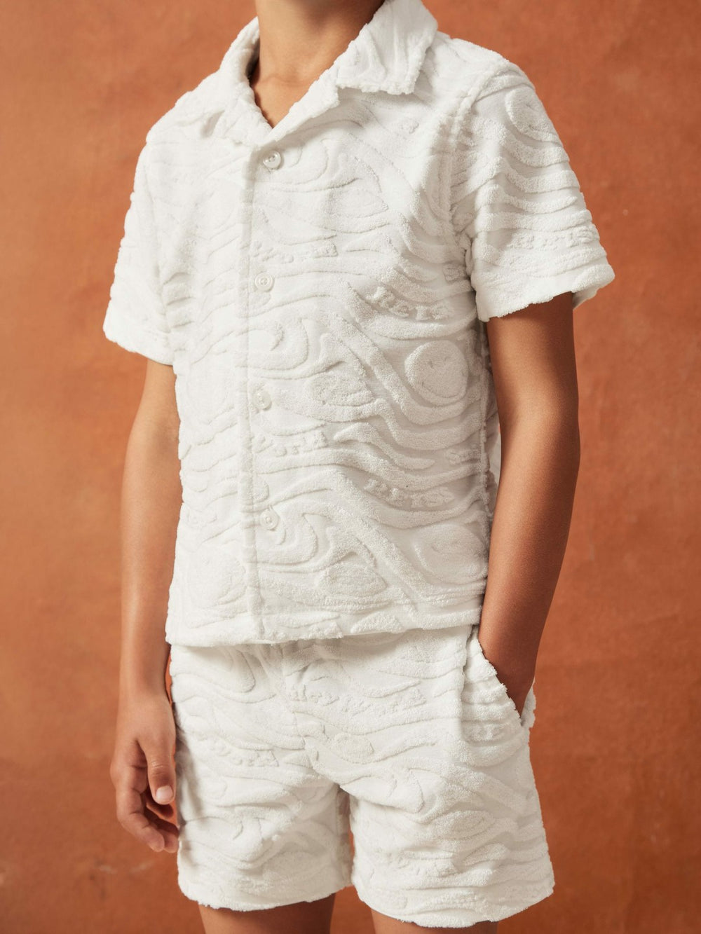 9-13 yrs SmileyWorld Wave Texture Shirt White | Children