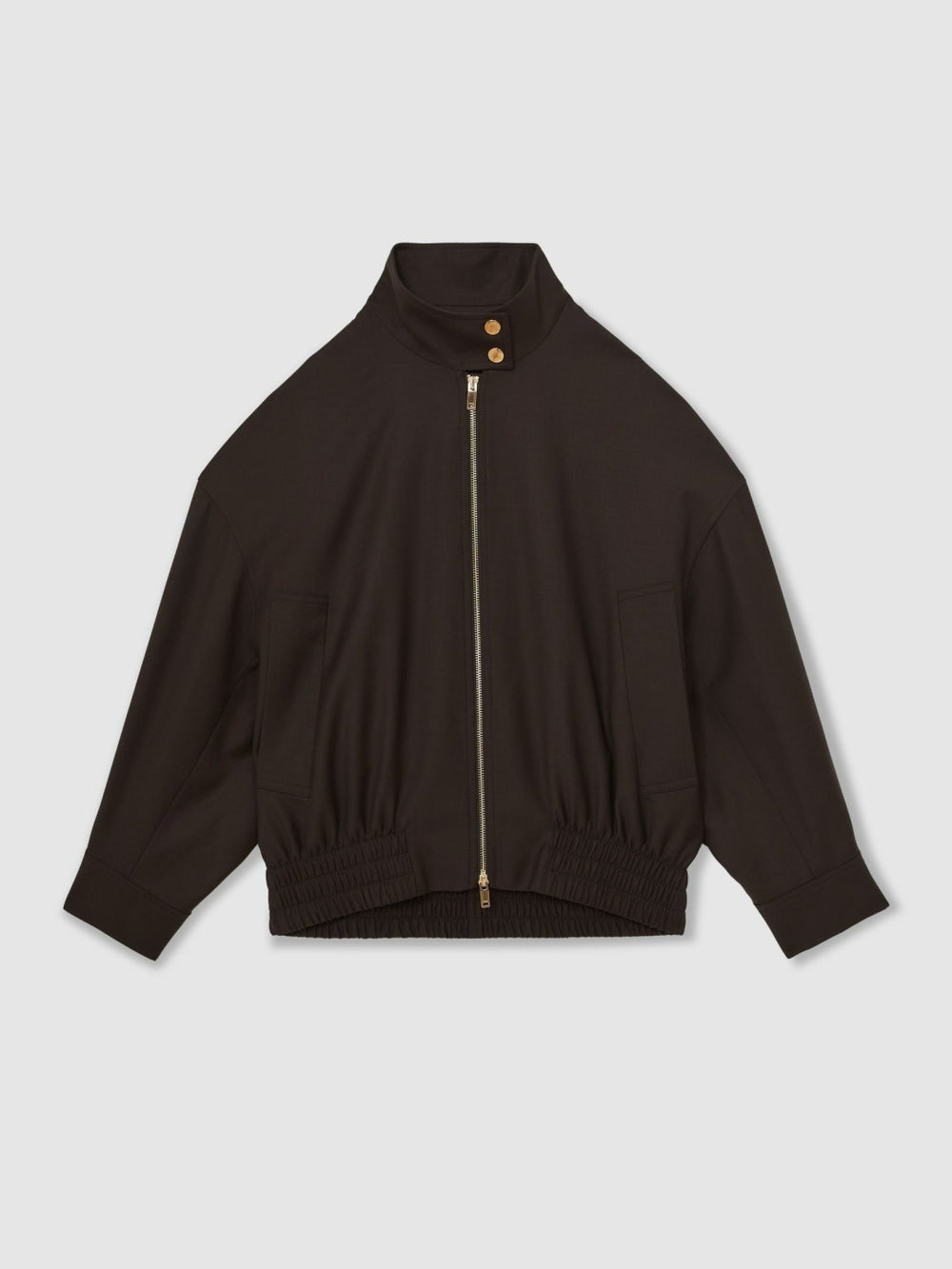 Wool Bomber Jacket Chocolate Brown | Womens