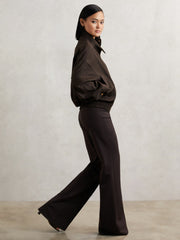 Wool Bomber Jacket Chocolate Brown | Womens