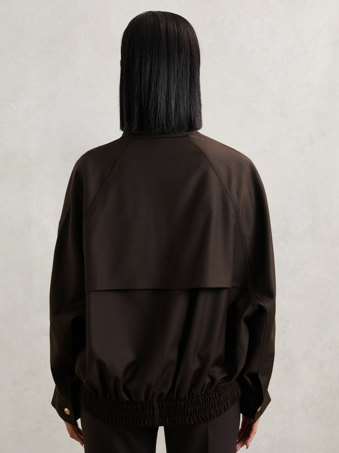 Wool Bomber Jacket Chocolate Brown | Womens