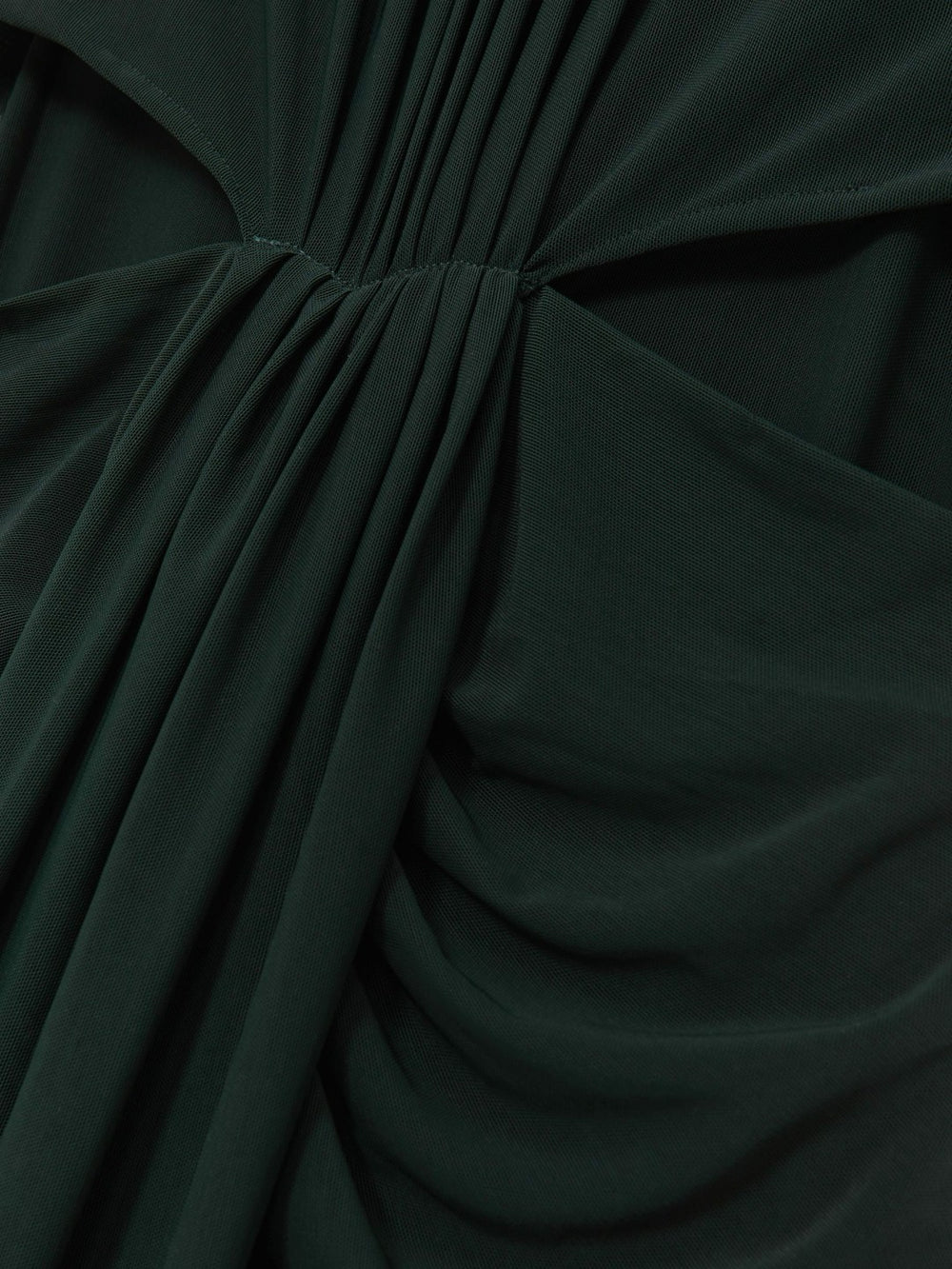 Ruched Long-Sleeve Maxi Dress Dark Green | Womens