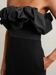 Sculptural Strapless Mini Dress Black | Womens