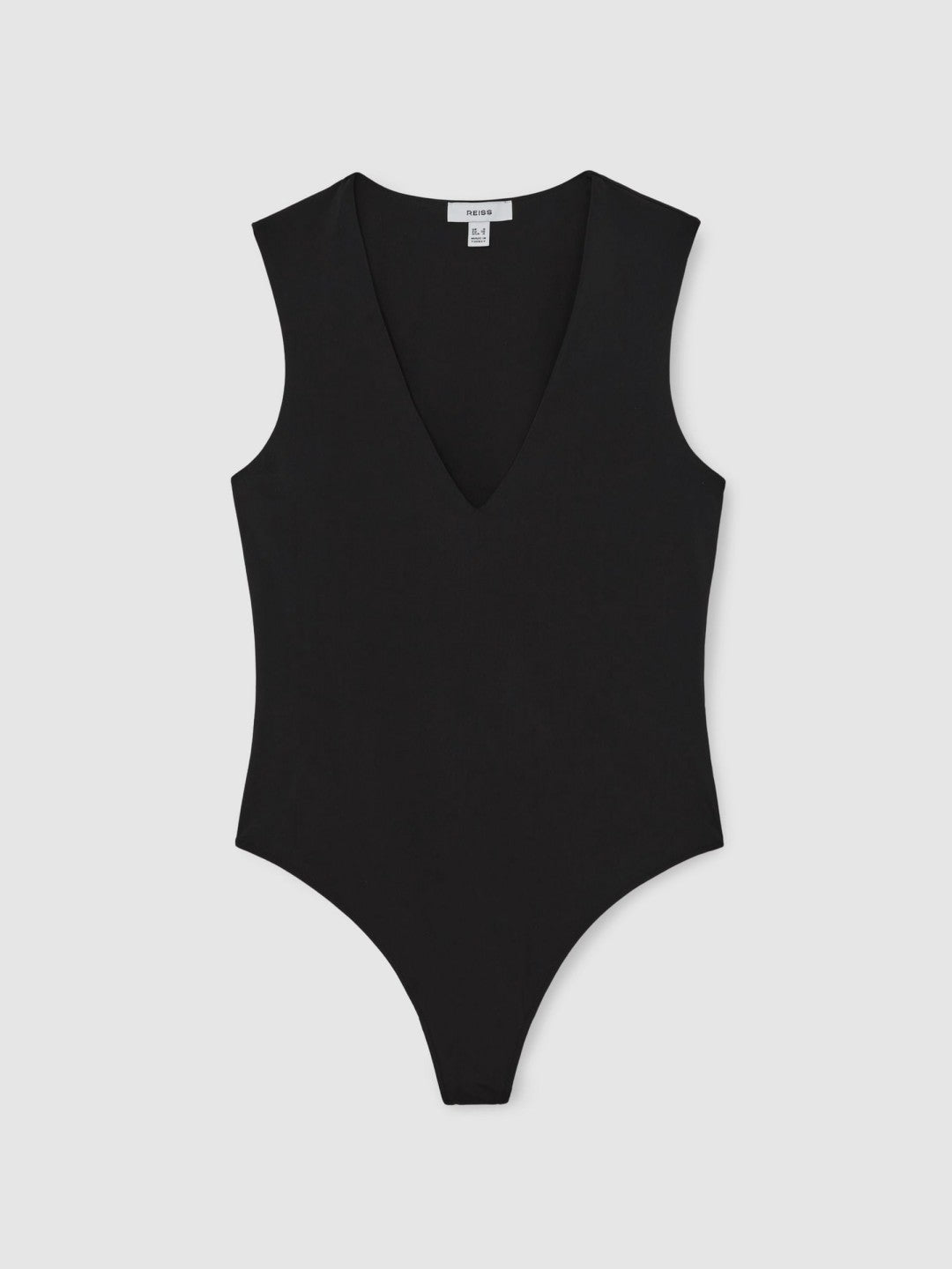 V-Neck Sleeveless Bodysuit Black | Womens