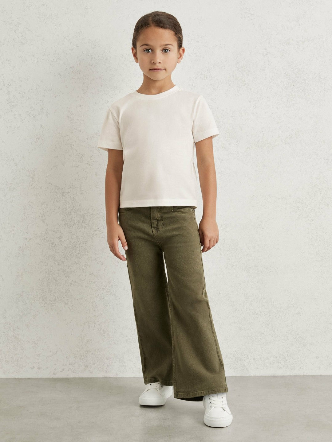 3-9 yrs Cotton Crew Neck T-Shirt Ivory | Children
