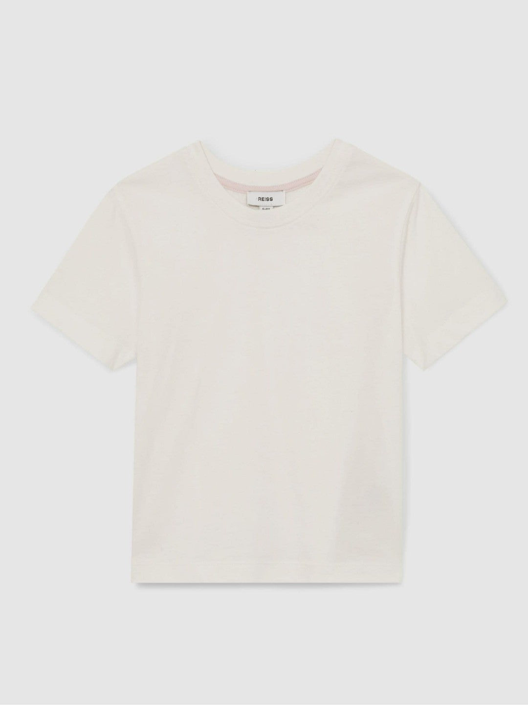 3-9 yrs Cotton Crew Neck T-Shirt Ivory | Children