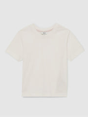 3-9 yrs Cotton Crew Neck T-Shirt Ivory | Children