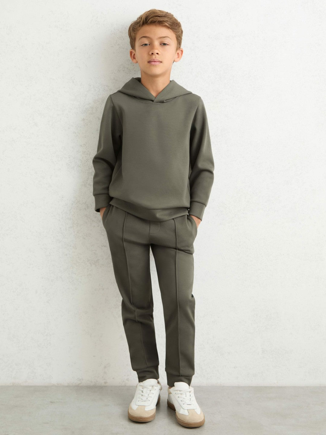13-14 yrs Interlock Jersey Hoodie Dark Sage | Children