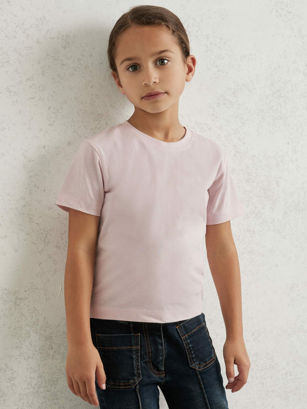 3-9 yrs Cotton Crew Neck T-Shirt Pink | Children