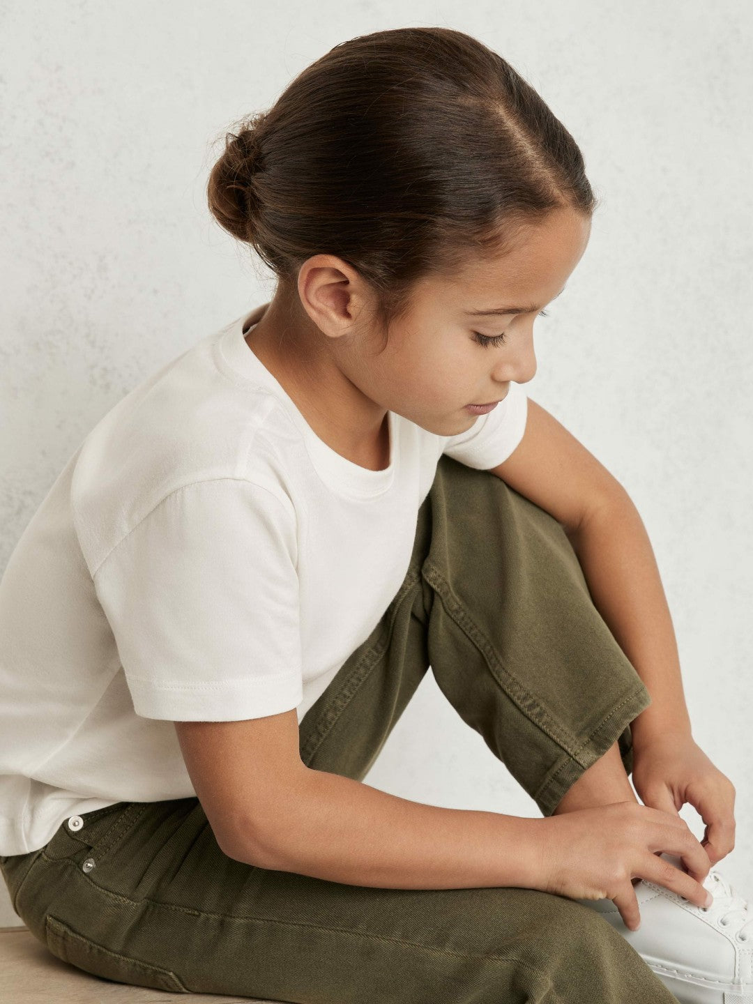 9-13 yrs Cotton Crew Neck T-Shirt Ivory | Children