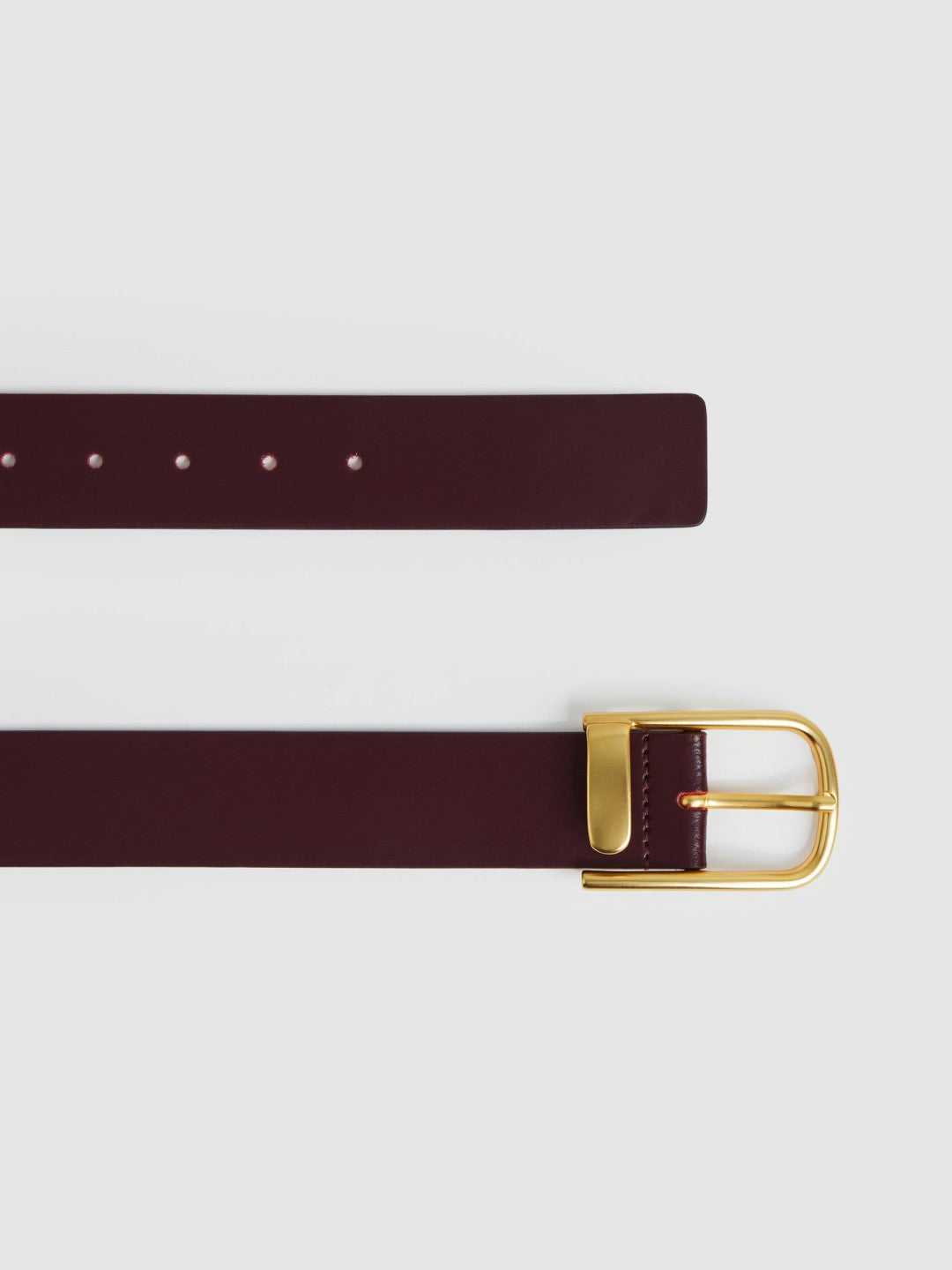 Leather Half Keeper Belt Burgundy | Womens