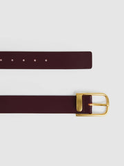 Leather Half Keeper Belt Burgundy | Womens