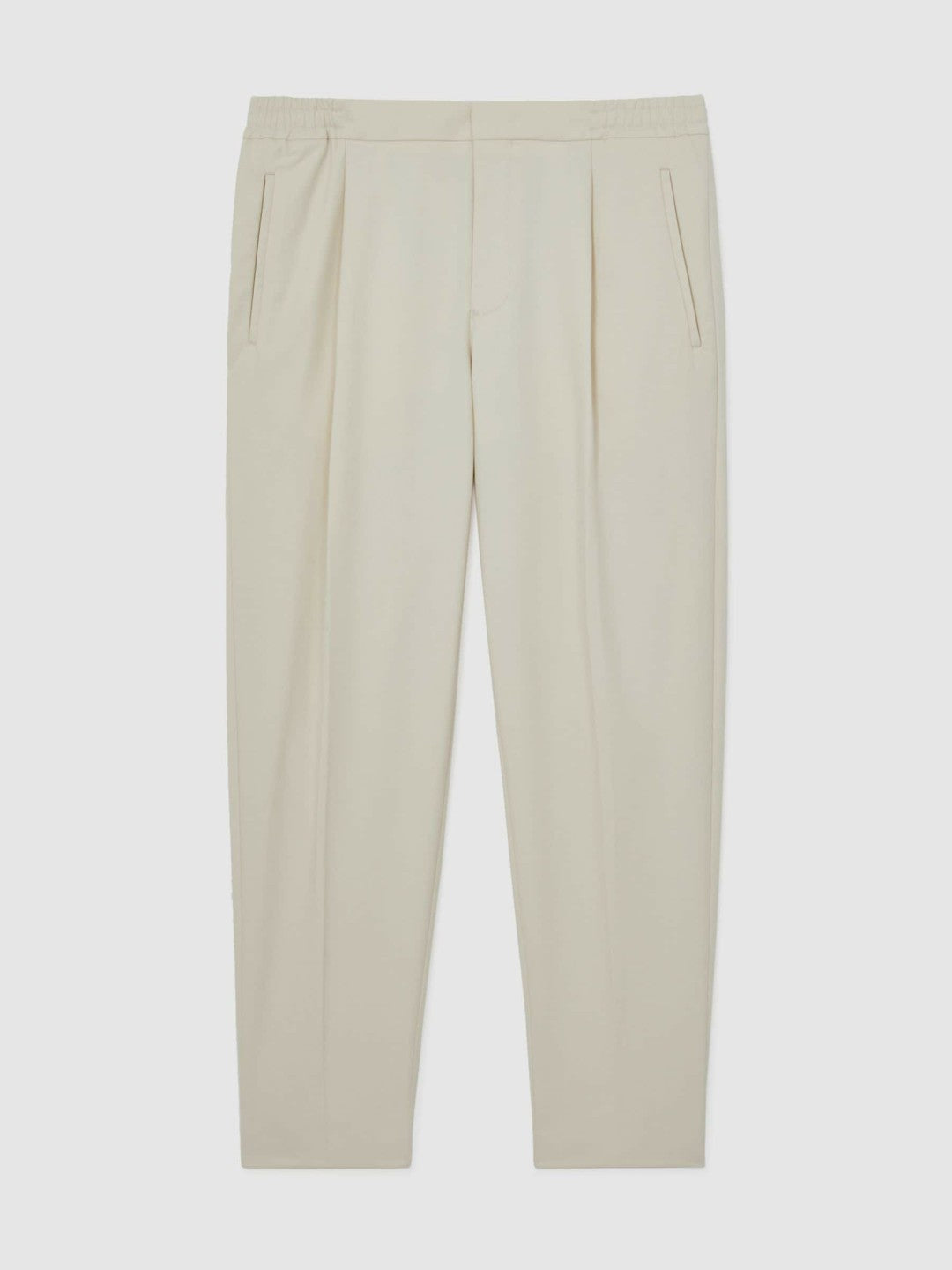 Tapered Drawstring Tailored Trousers Ecru | Mens