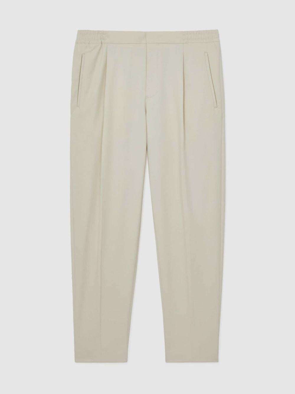 Tapered Drawstring Tailored Trousers Ecru | Mens