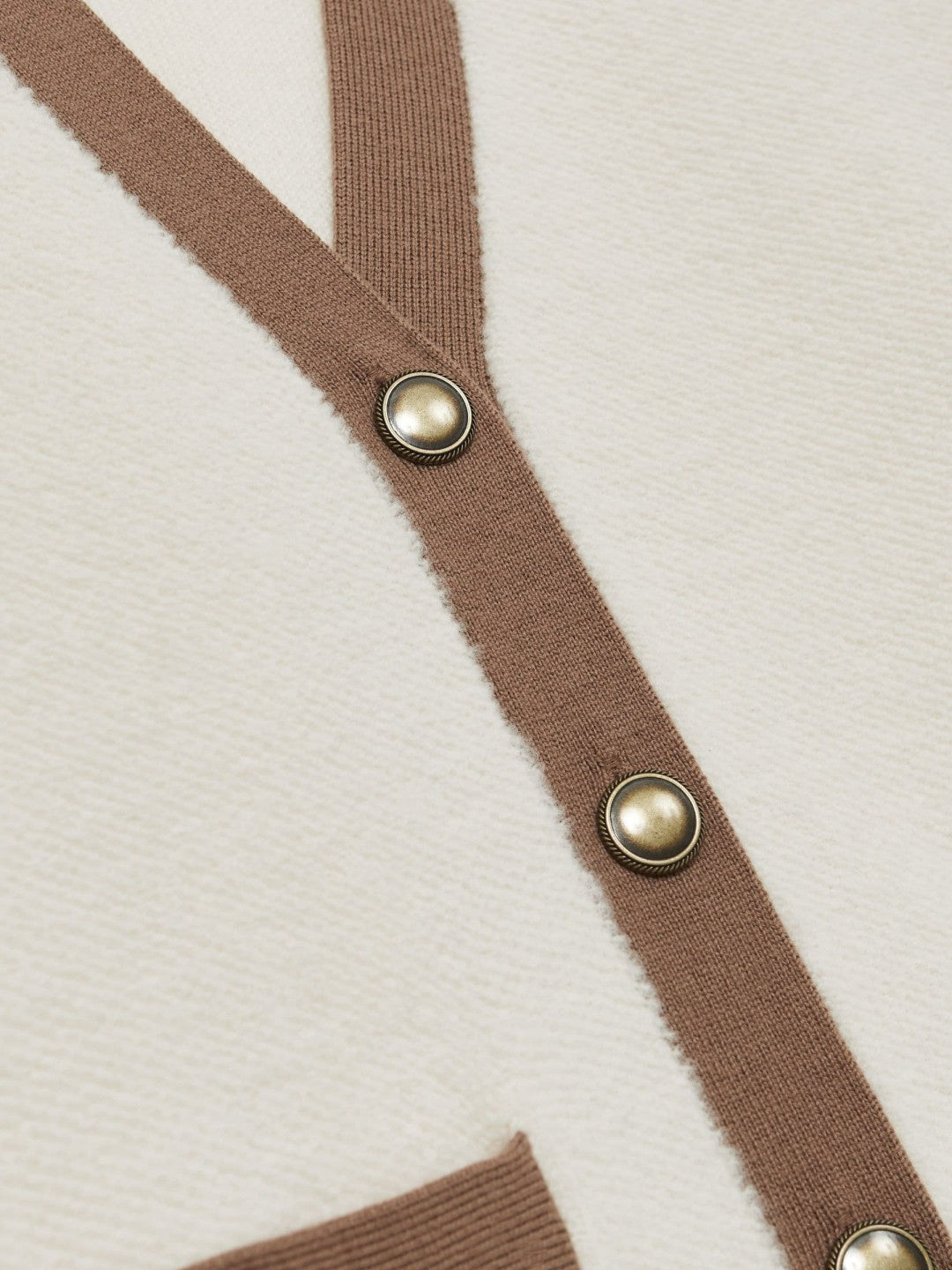 Wool Colourblock Cardigan Cream/Neutral | Womens