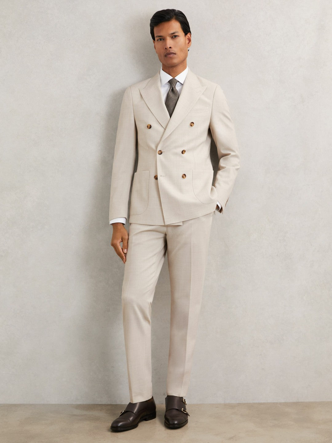 Slim-Fit Textured Suit Trousers With Wool Stone | Mens